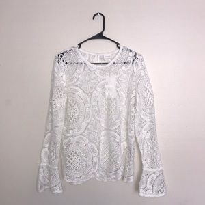 Beautifully detailed white laced blouse